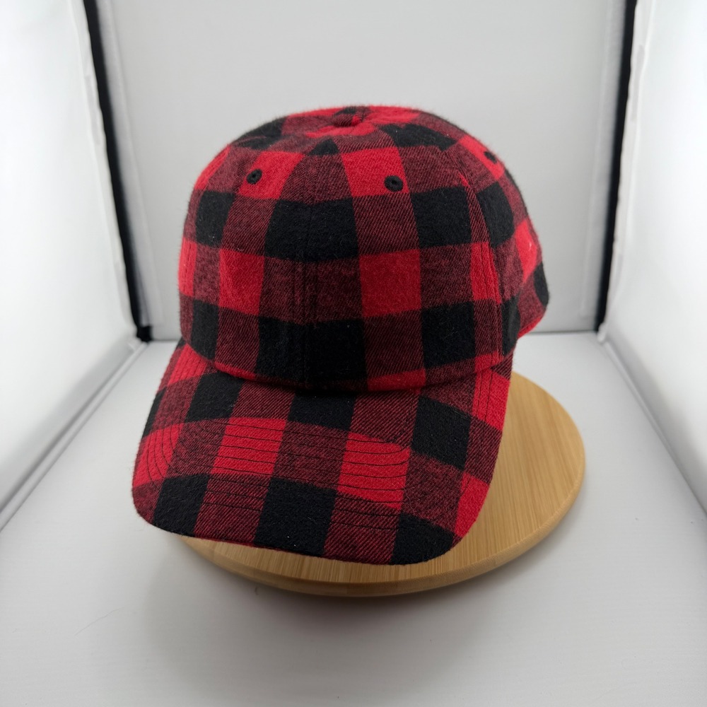 Red Black Buffalo Plaid Baseball Cap Adjustable Flannel Checkered Hat
